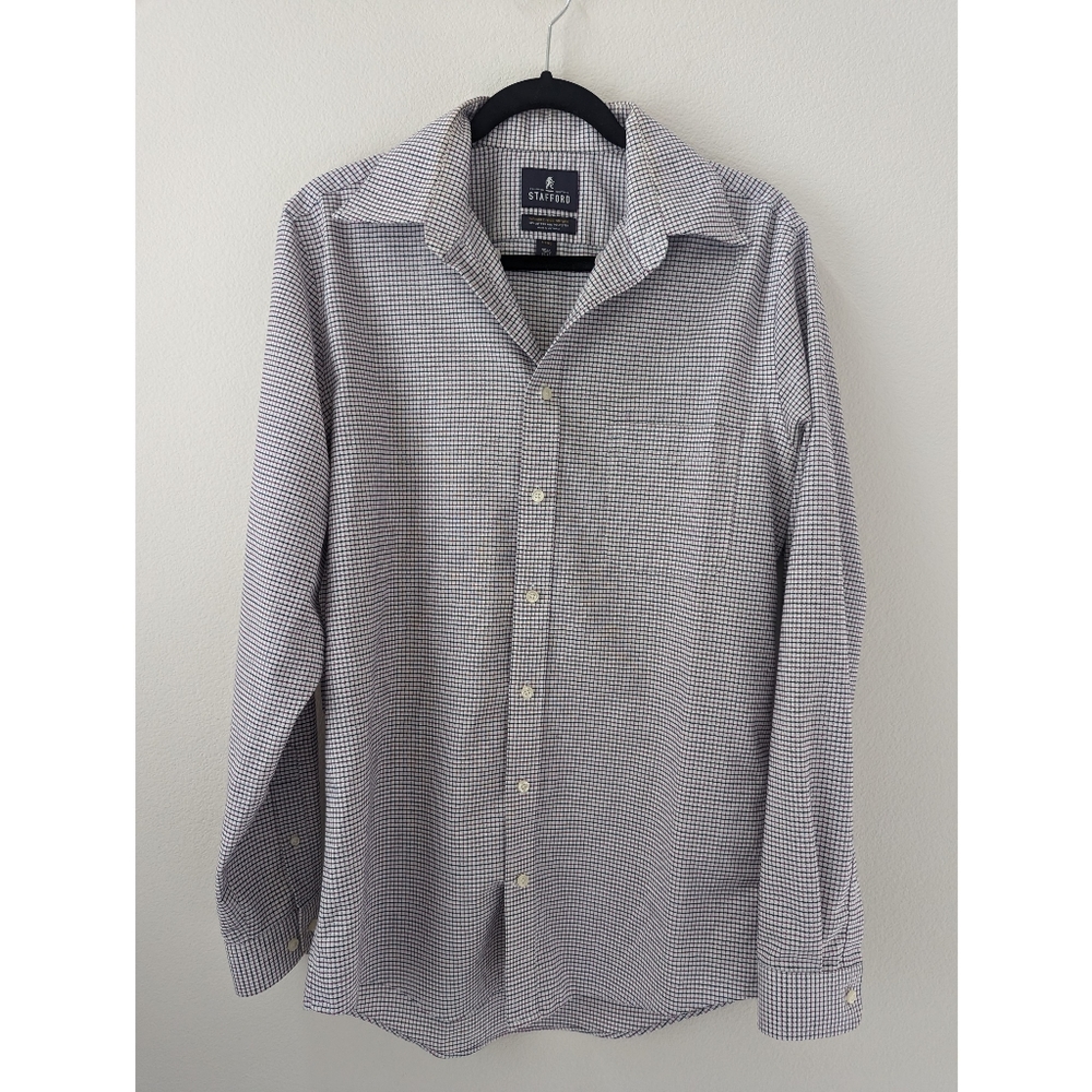 Men's Stafford Fitted Long Sleeve Dress Shirt (15 1/2 | 34-35)